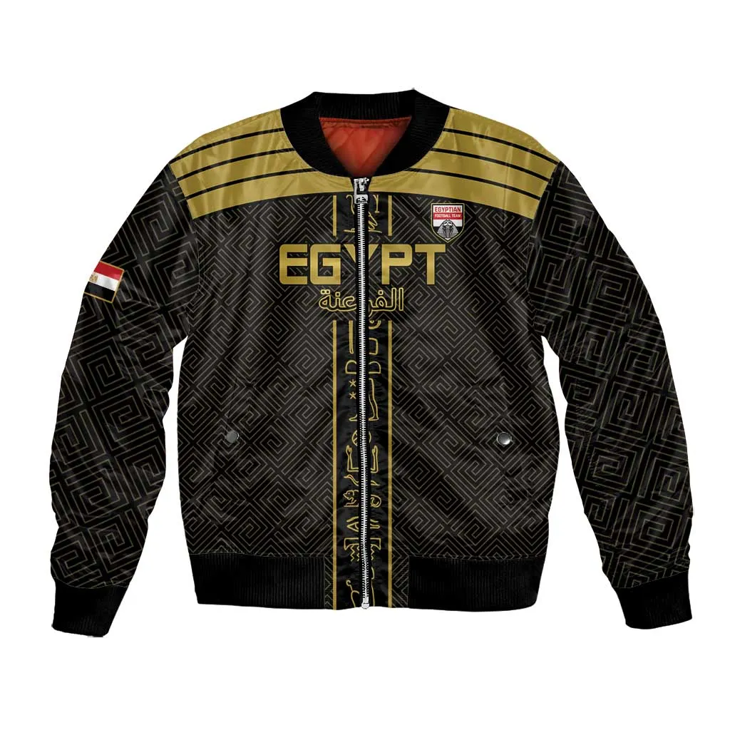 Egyptian Football Custom Bomber Jacket Yalla Masr - Black Ver LT15