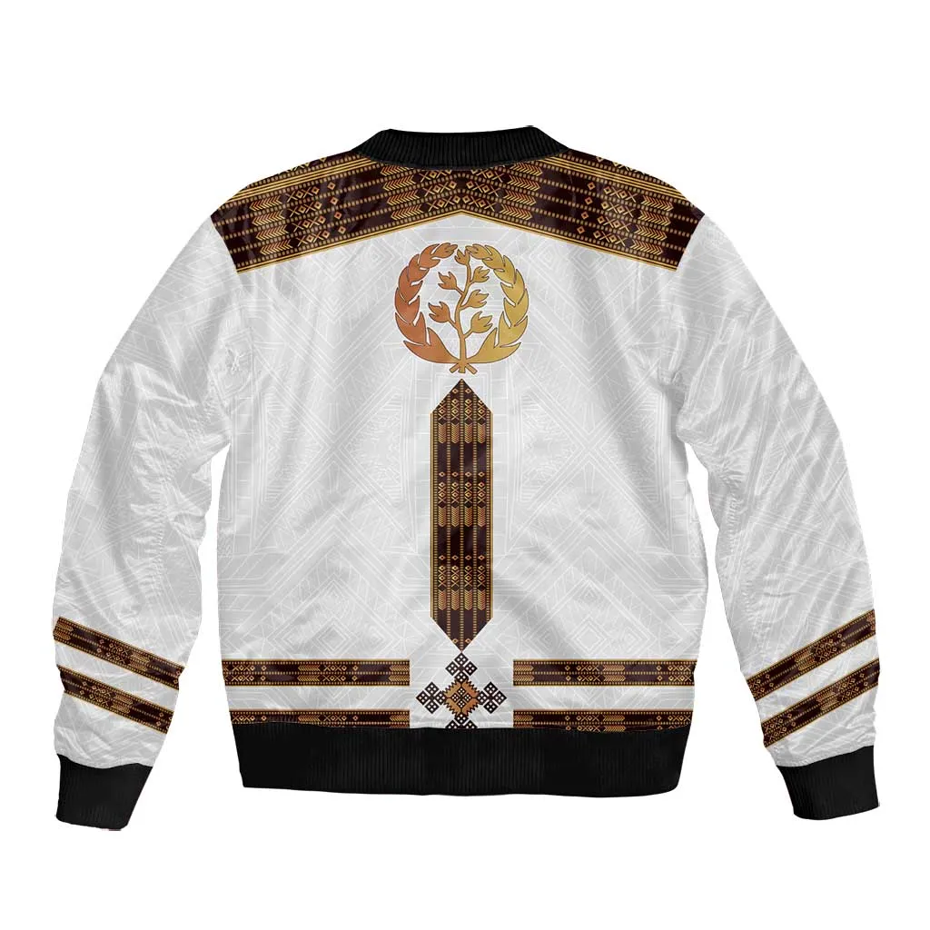 Eritrea Bomber Jacket Tilet Habesha Style - White LT7