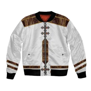 Eritrea Bomber Jacket Tilet Habesha Style - White LT7