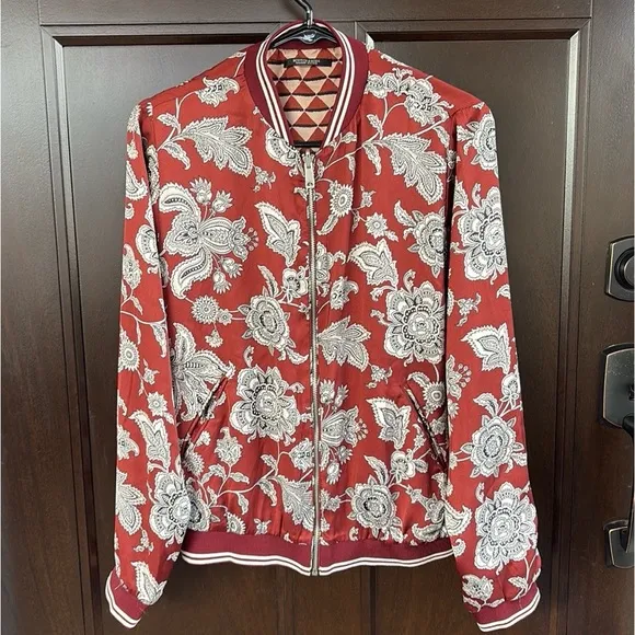 EUC Scotch &amp; Soda Reversible Satin Bomber Jacket Top Size Small