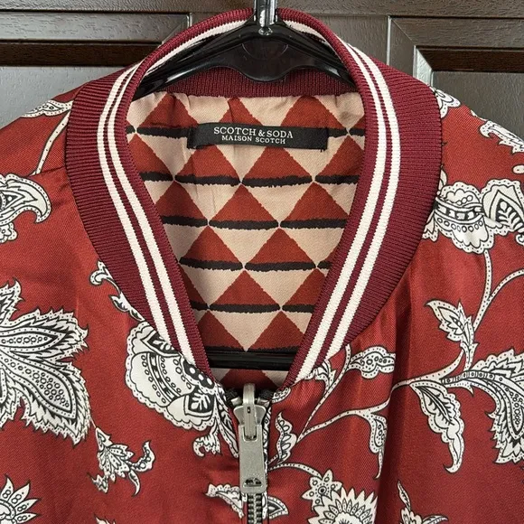 EUC Scotch &amp; Soda Reversible Satin Bomber Jacket Top Size Small