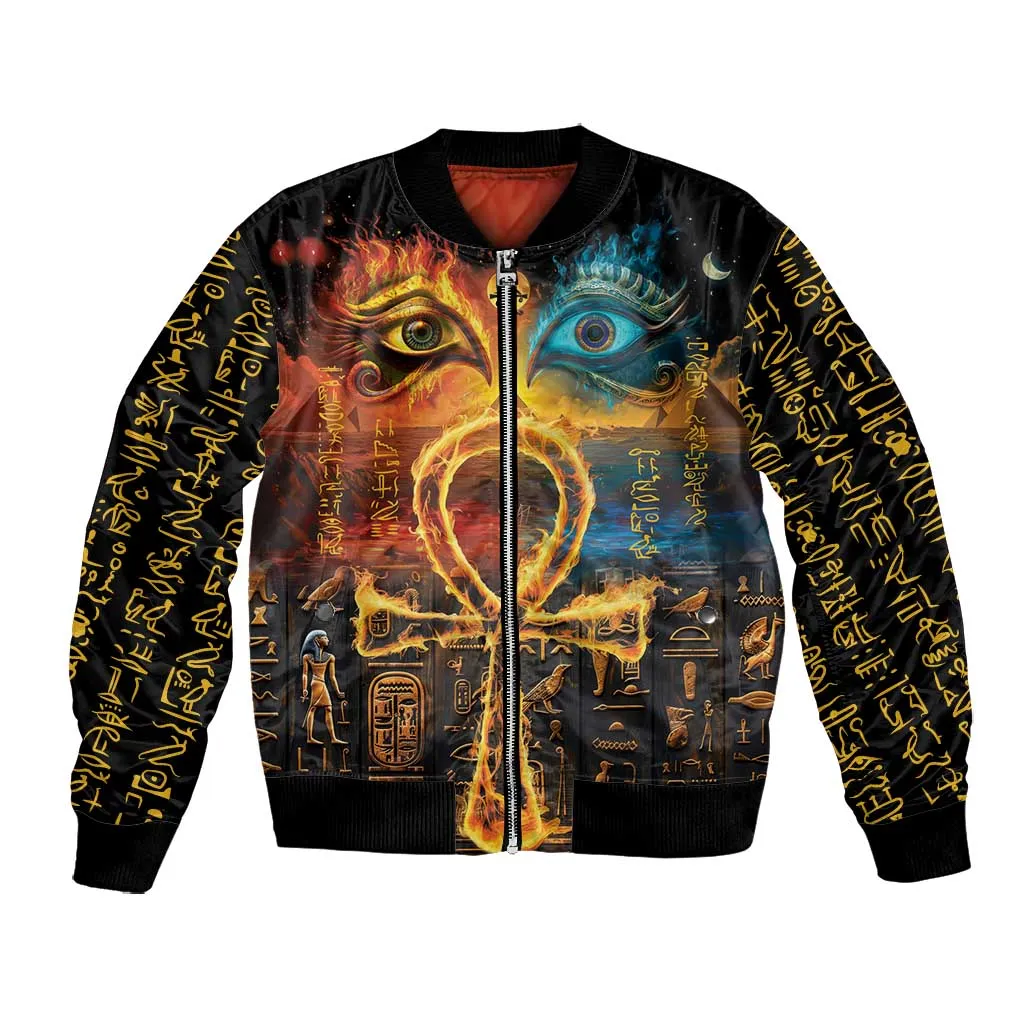 Eye of Ra and Eye of Horus Bomber Jacket Power and Magic Ancient Egyptian Mythology LT9