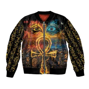 Eye of Ra and Eye of Horus Bomber Jacket Power and Magic Ancient Egyptian Mythology LT9