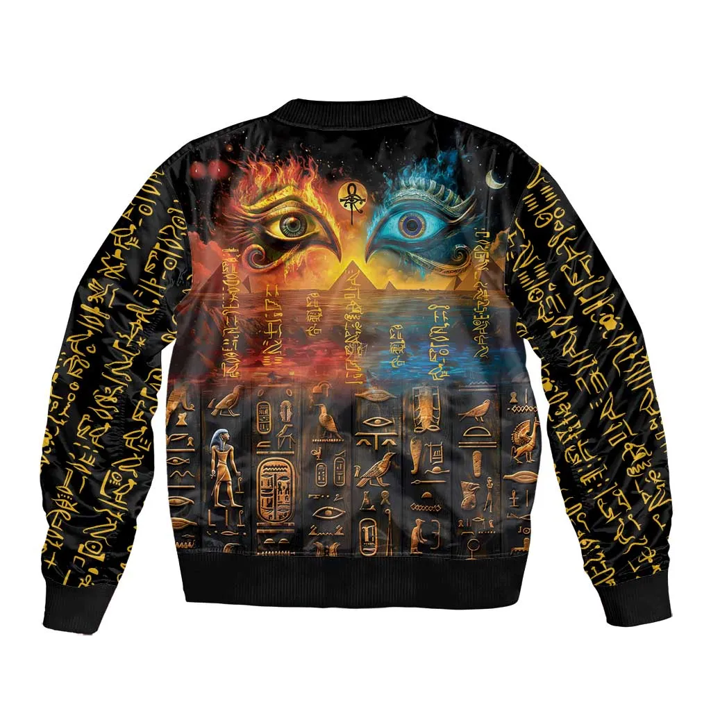 Eye of Ra and Eye of Horus Bomber Jacket Power and Magic Ancient Egyptian Mythology LT9