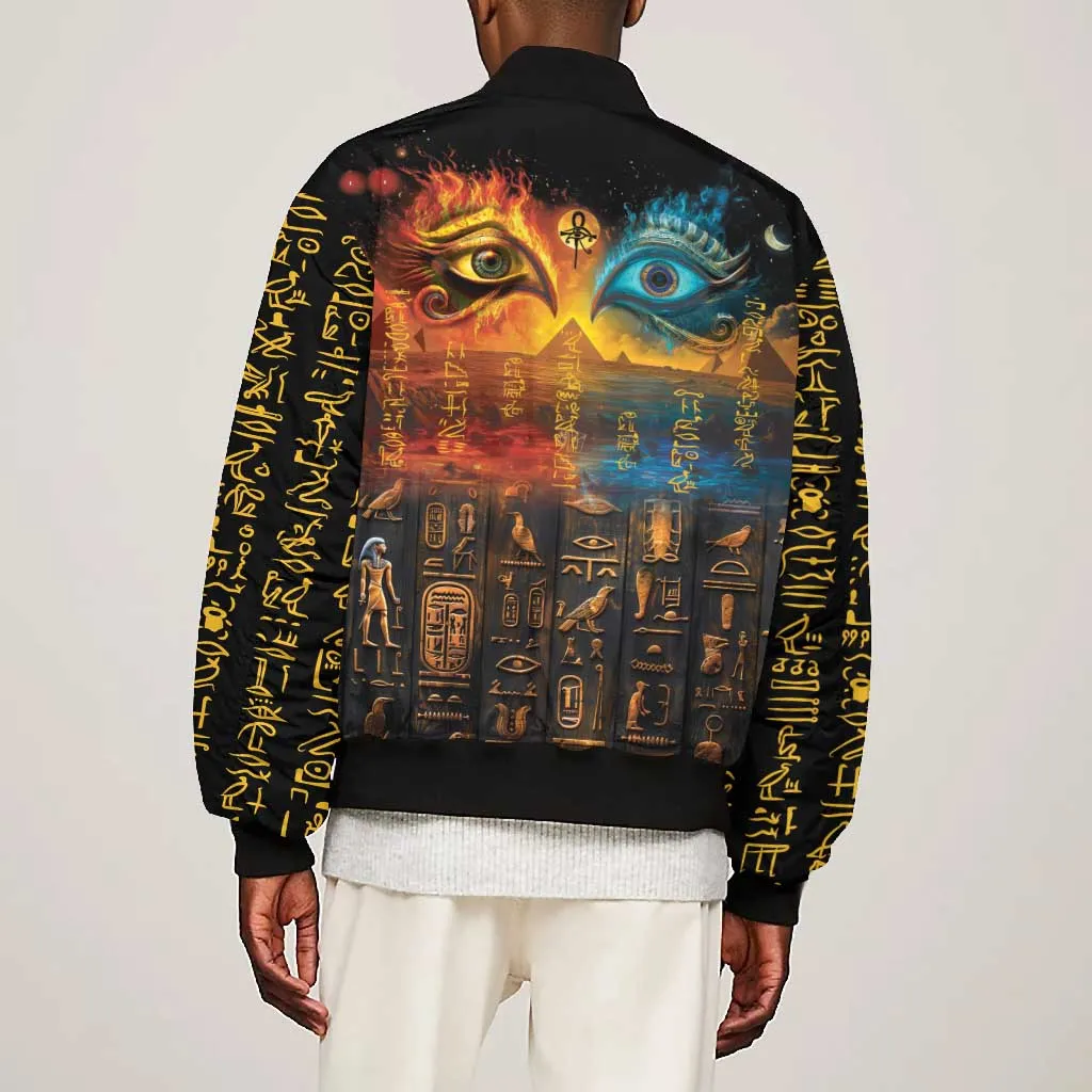 Eye of Ra and Eye of Horus Bomber Jacket Power and Magic Ancient Egyptian Mythology LT9