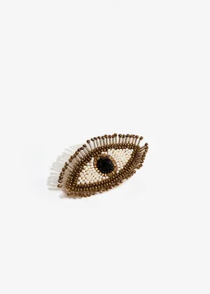 EYE PIN BROOCH WITH BEADS