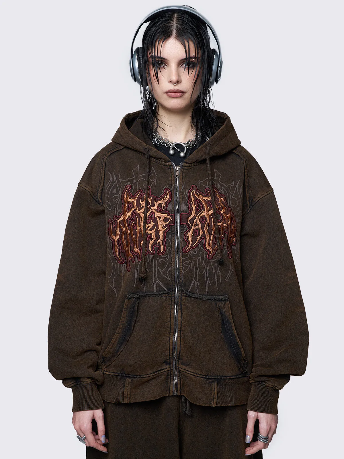 Faith Washed Zip Up Hoodie