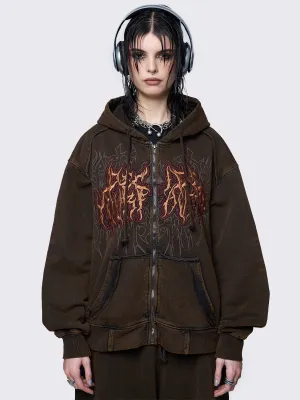 Faith Washed Zip Up Hoodie