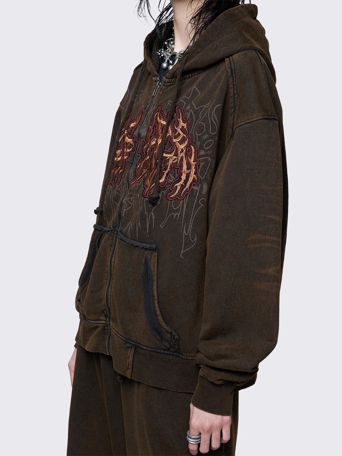 Faith Washed Zip Up Hoodie