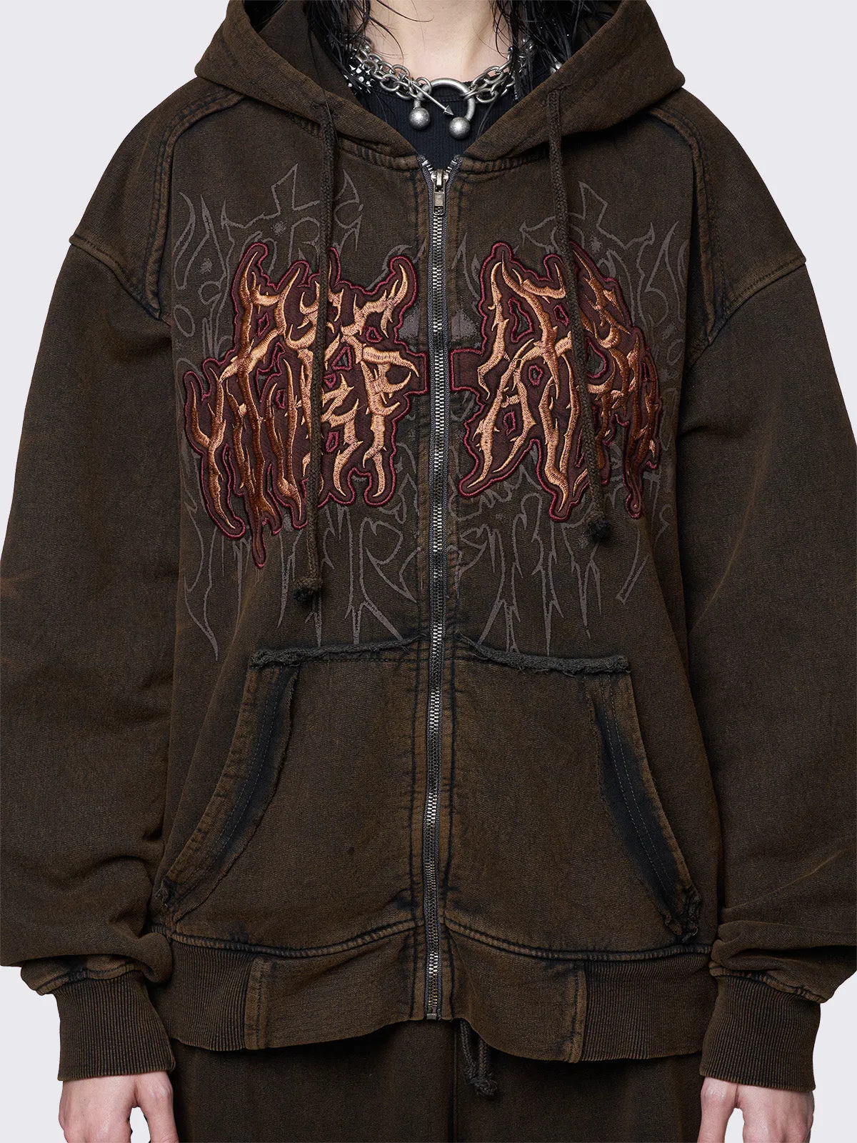 Faith Washed Zip Up Hoodie
