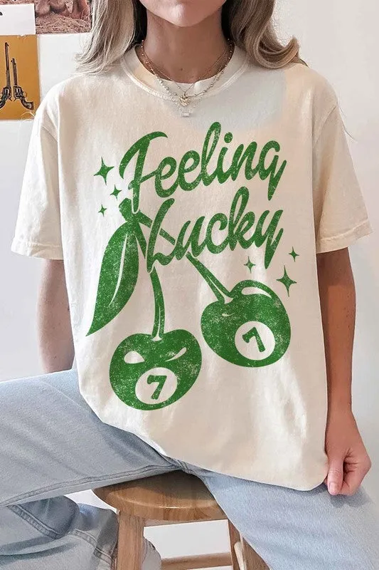 FEELIN LUCKY ST PATTYS OVERSIZED TEE