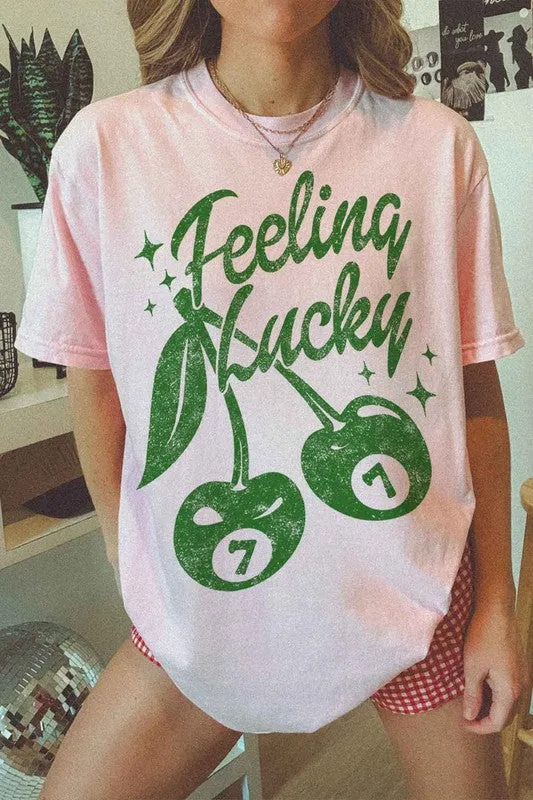 FEELIN LUCKY ST PATTYS OVERSIZED TEE