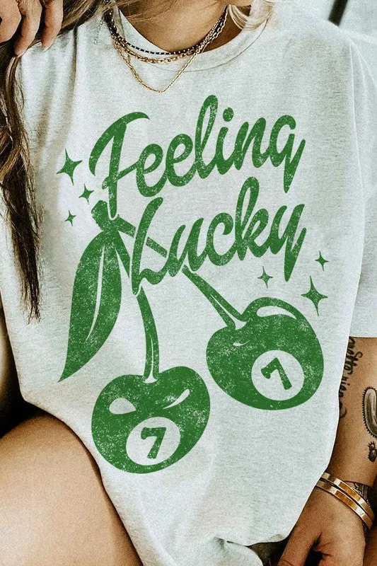 FEELIN LUCKY ST PATTYS OVERSIZED TEE