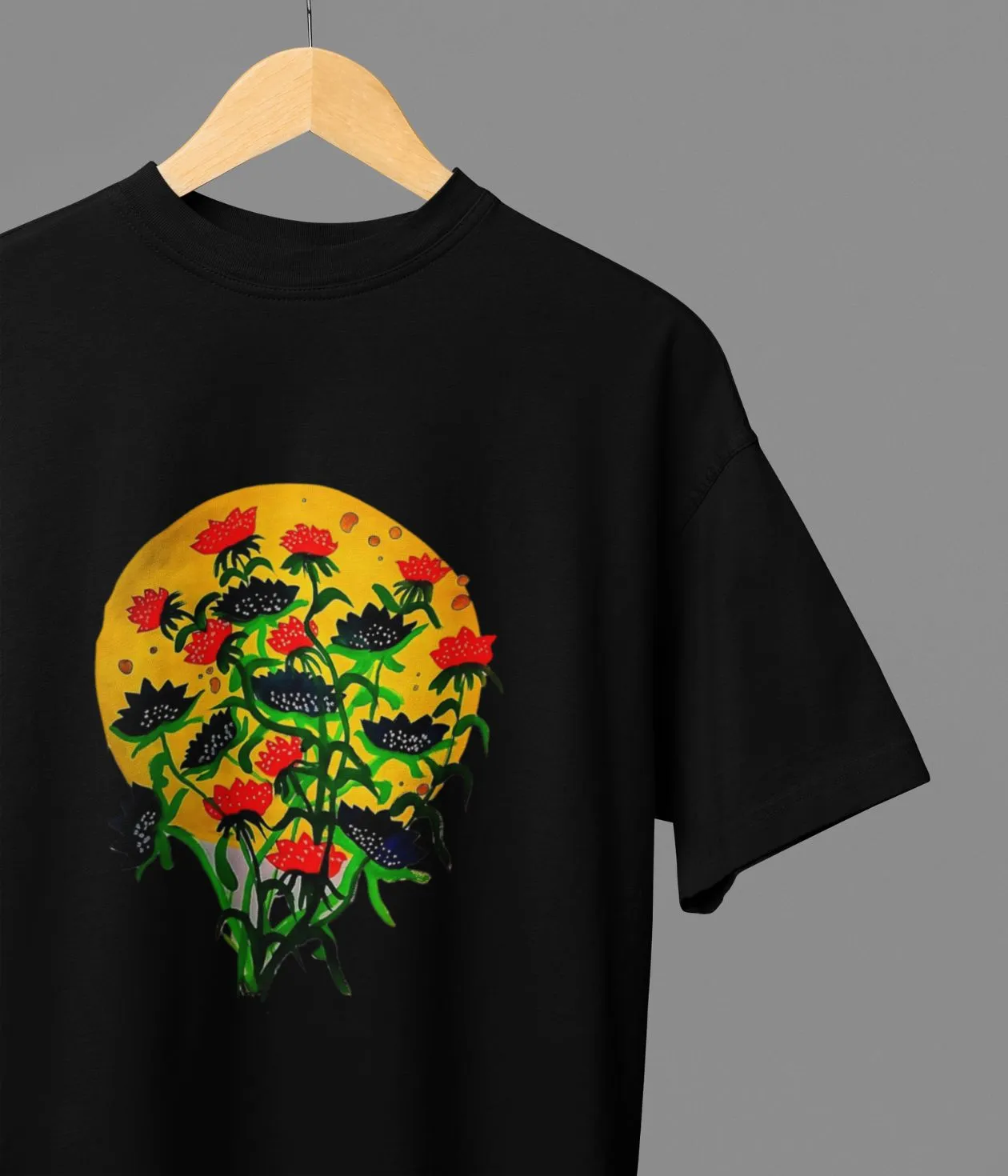 Floral Dusk - Oversized Classic T-Shirt - Dark