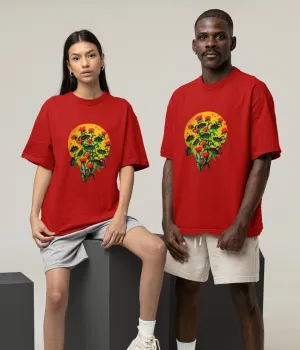 Floral Dusk - Oversized Classic T-Shirt - Dark