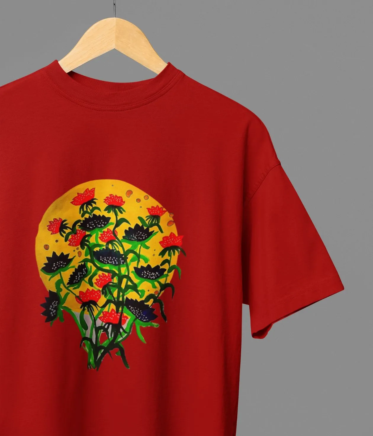 Floral Dusk - Oversized Classic T-Shirt - Dark