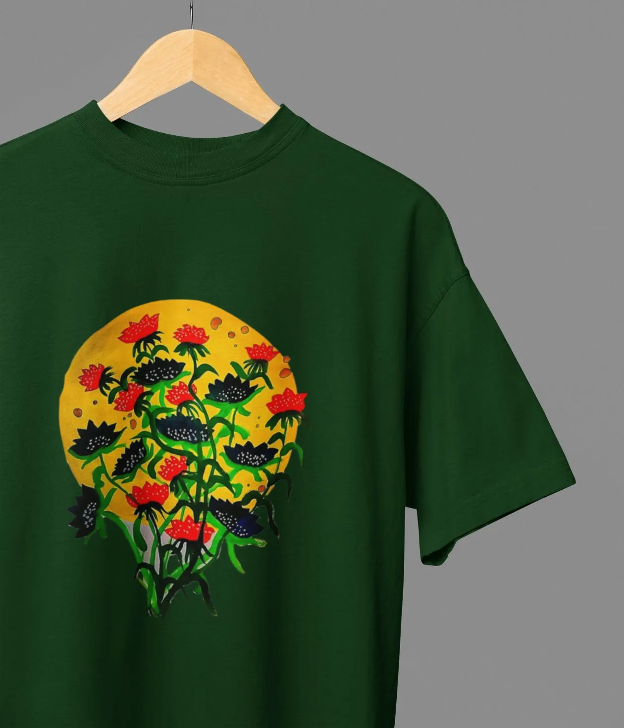 Floral Dusk - Oversized Classic T-Shirt - Dark
