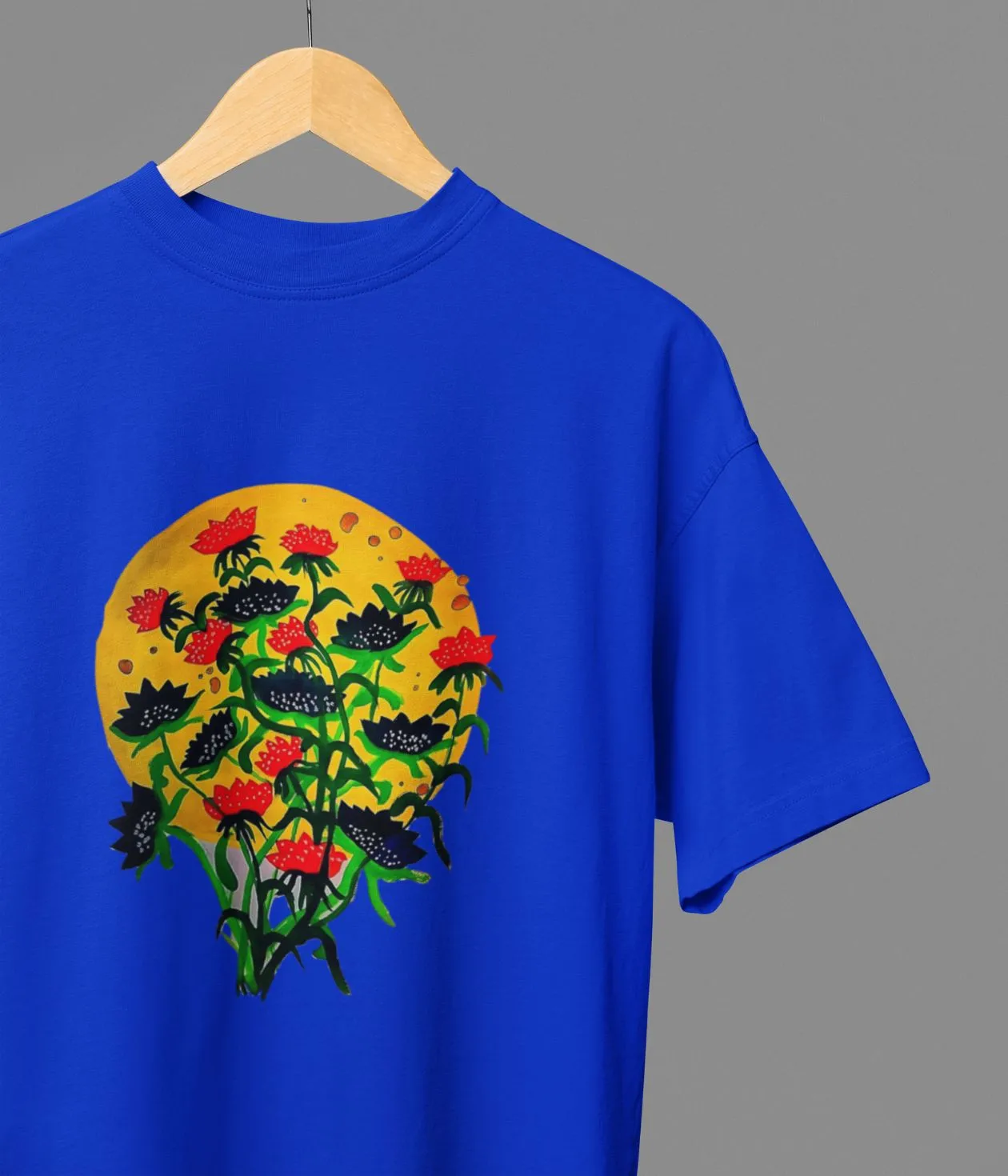 Floral Dusk - Oversized Classic T-Shirt - Dark