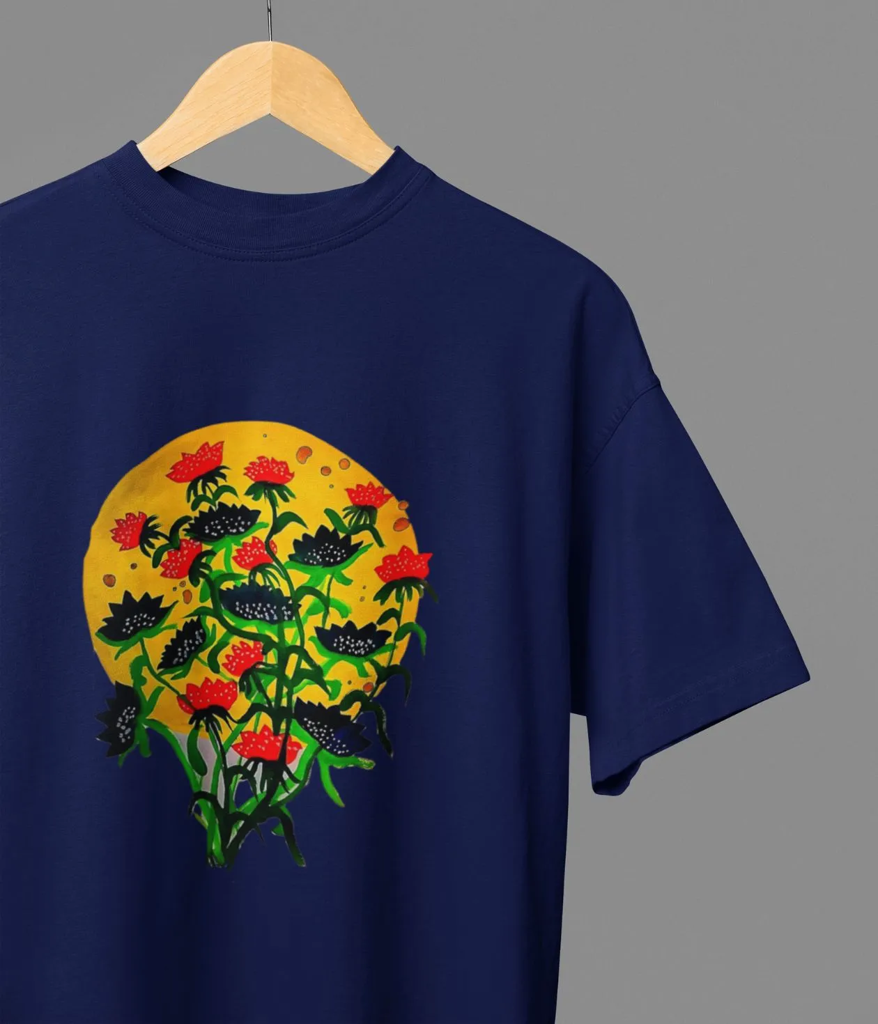 Floral Dusk - Oversized Classic T-Shirt - Dark