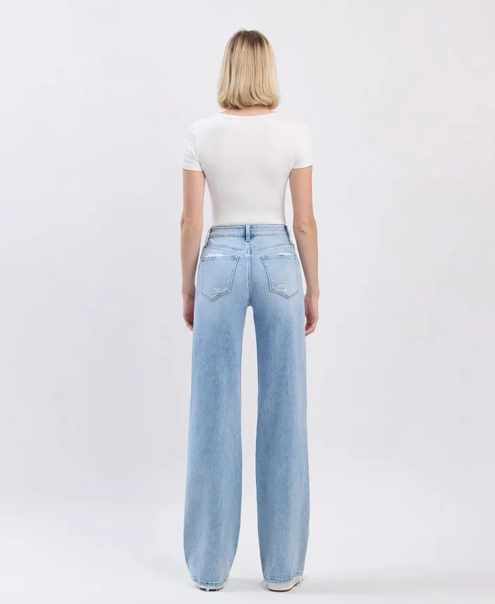 Flying Monkey High Rise Wide Leg Distressed Jeans