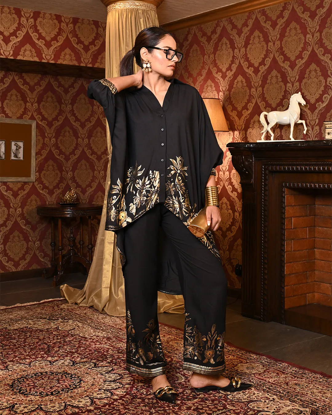Foil luxe baggy shirt coord