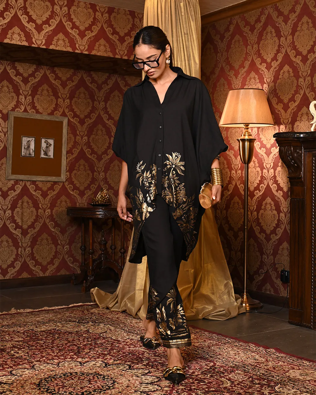 Foil luxe baggy shirt coord