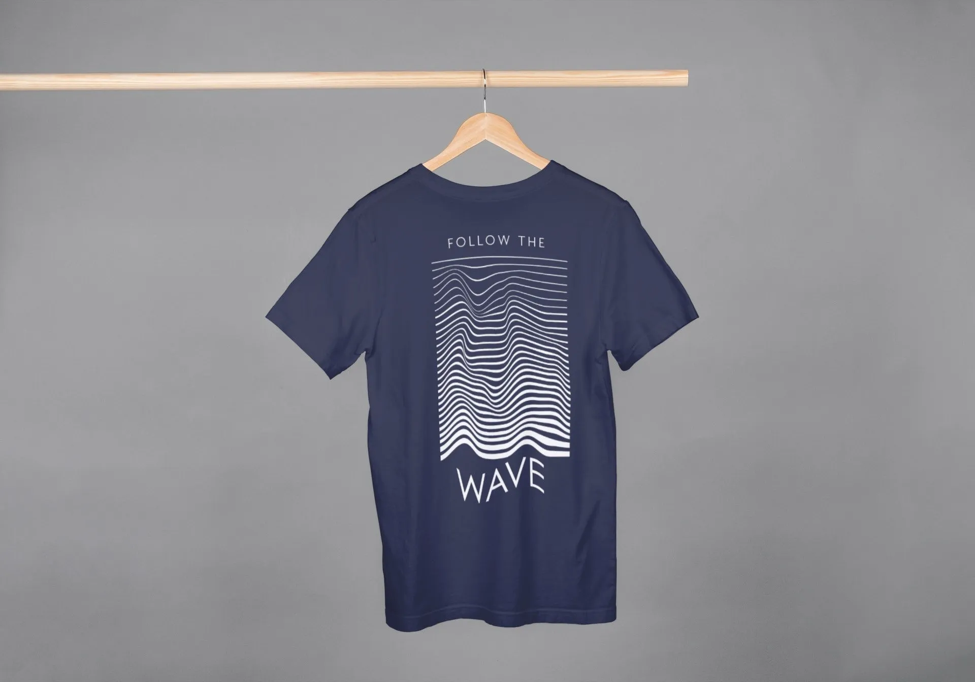 Follow the Wave Navy Blue Oversized Fit Unisex T-Shirt