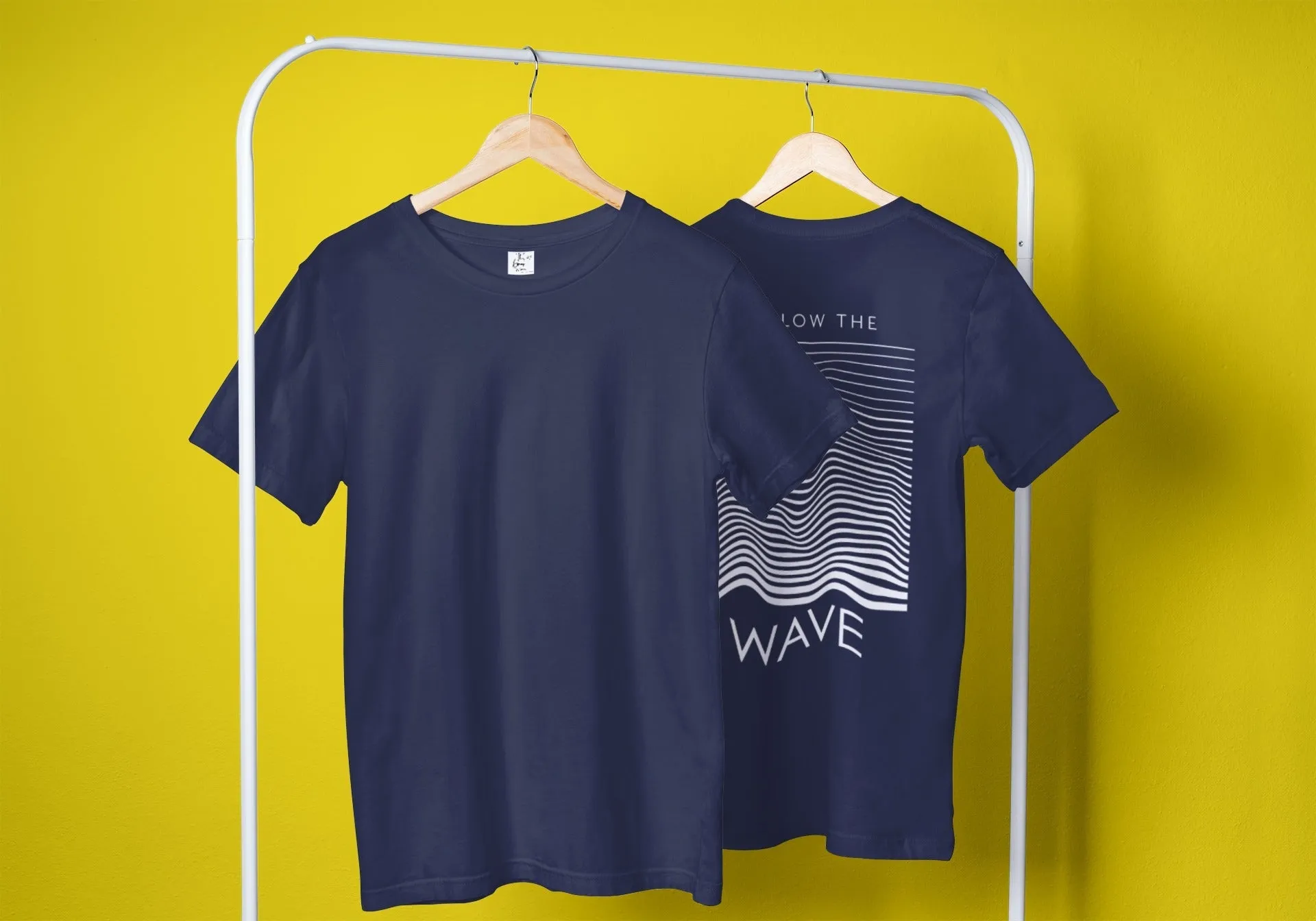 Follow the Wave Navy Blue Oversized Fit Unisex T-Shirt