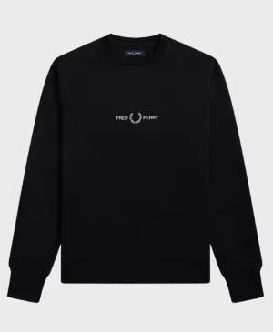 Fred Perry M4727 Embroided Sweatshirt 102 Black