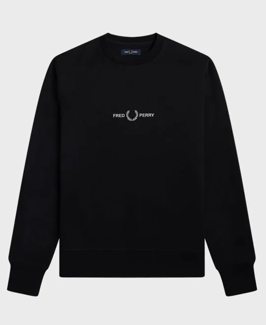 Fred Perry M4727 Embroided Sweatshirt 102 Black