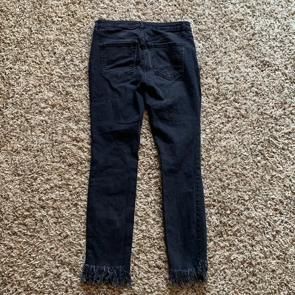Free People Great Heights Frayed Hem Skinny Jeans