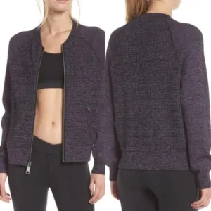 FREE PEOPLE Movement Naomi Ribbed Atheleisure Purple Pockets Zip Up Jacket