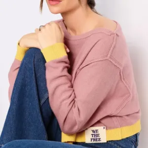 FREE PEOPLE We The Free Into The Blue Pullover  Sweater