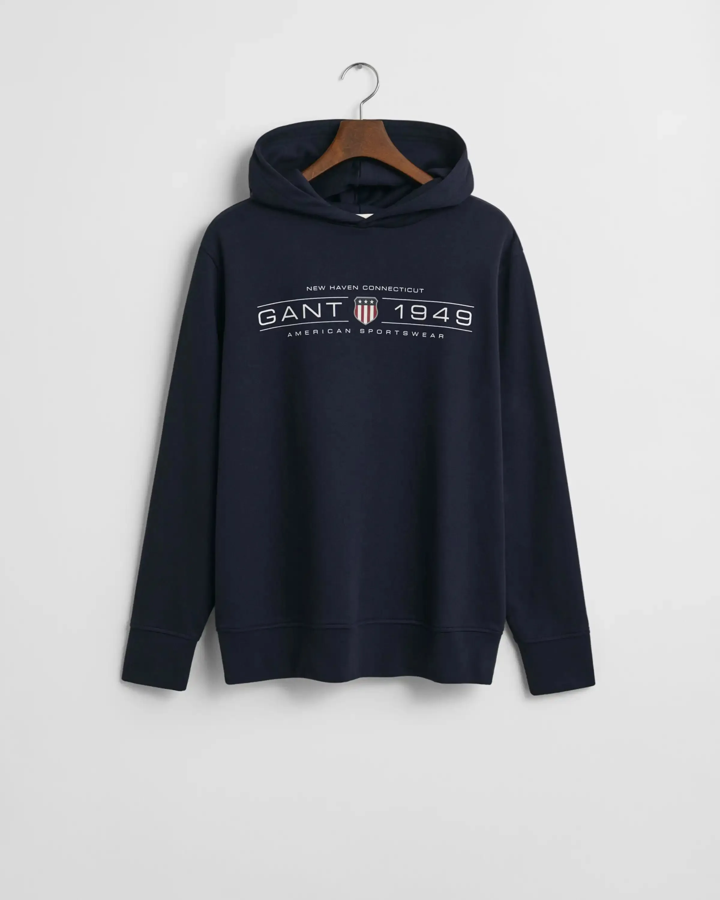 GANT Mens Graphic Hoodie Evening Blue