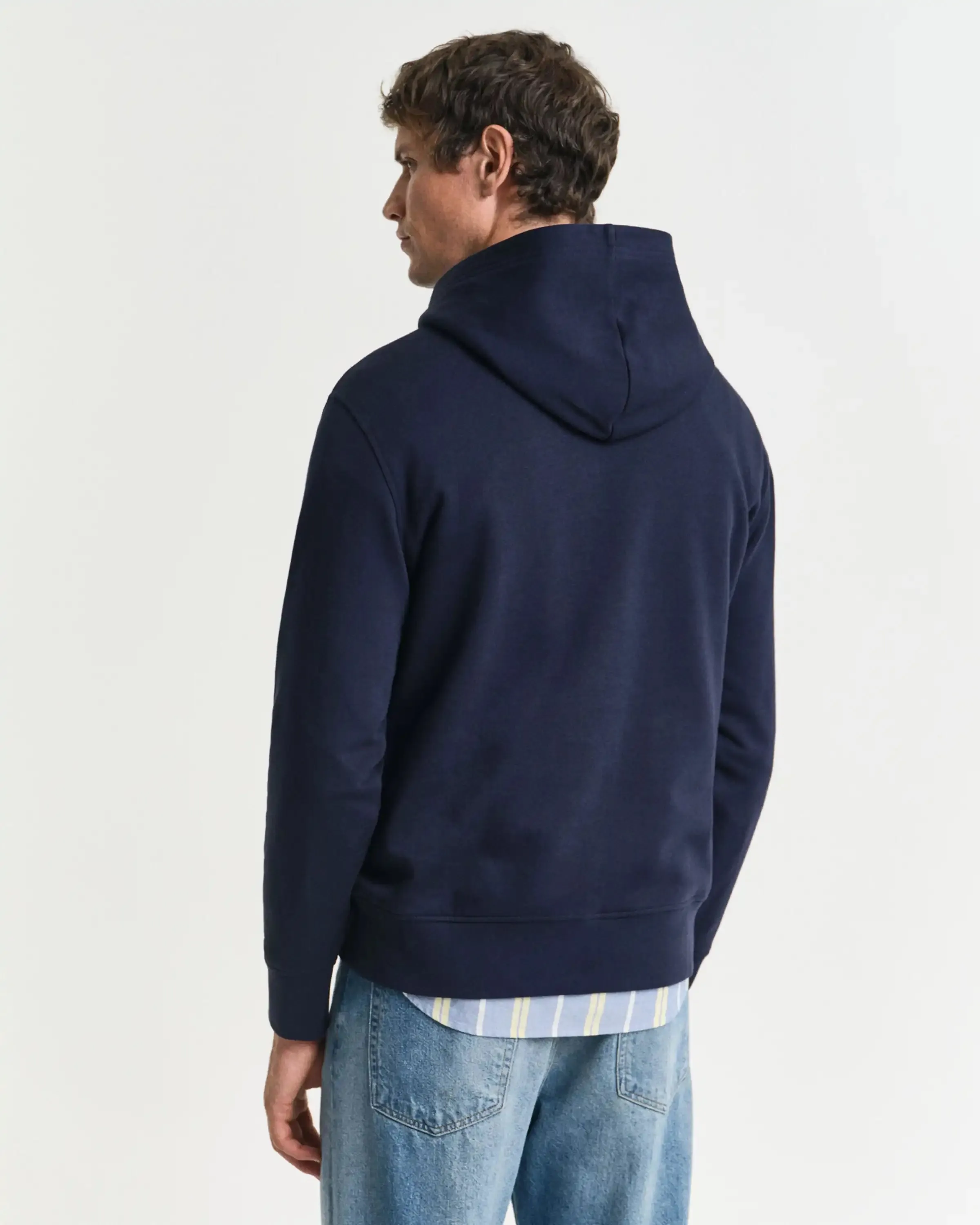 GANT Mens Graphic Hoodie Evening Blue