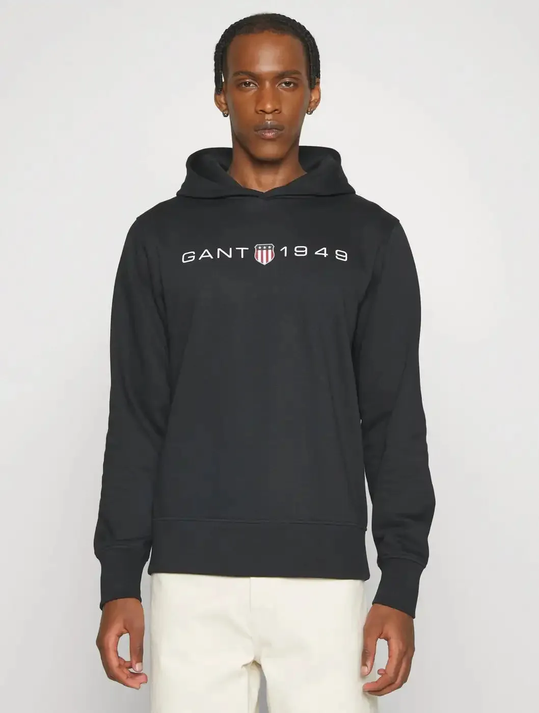 GANT Mens Printed Graphic Hoodie Black