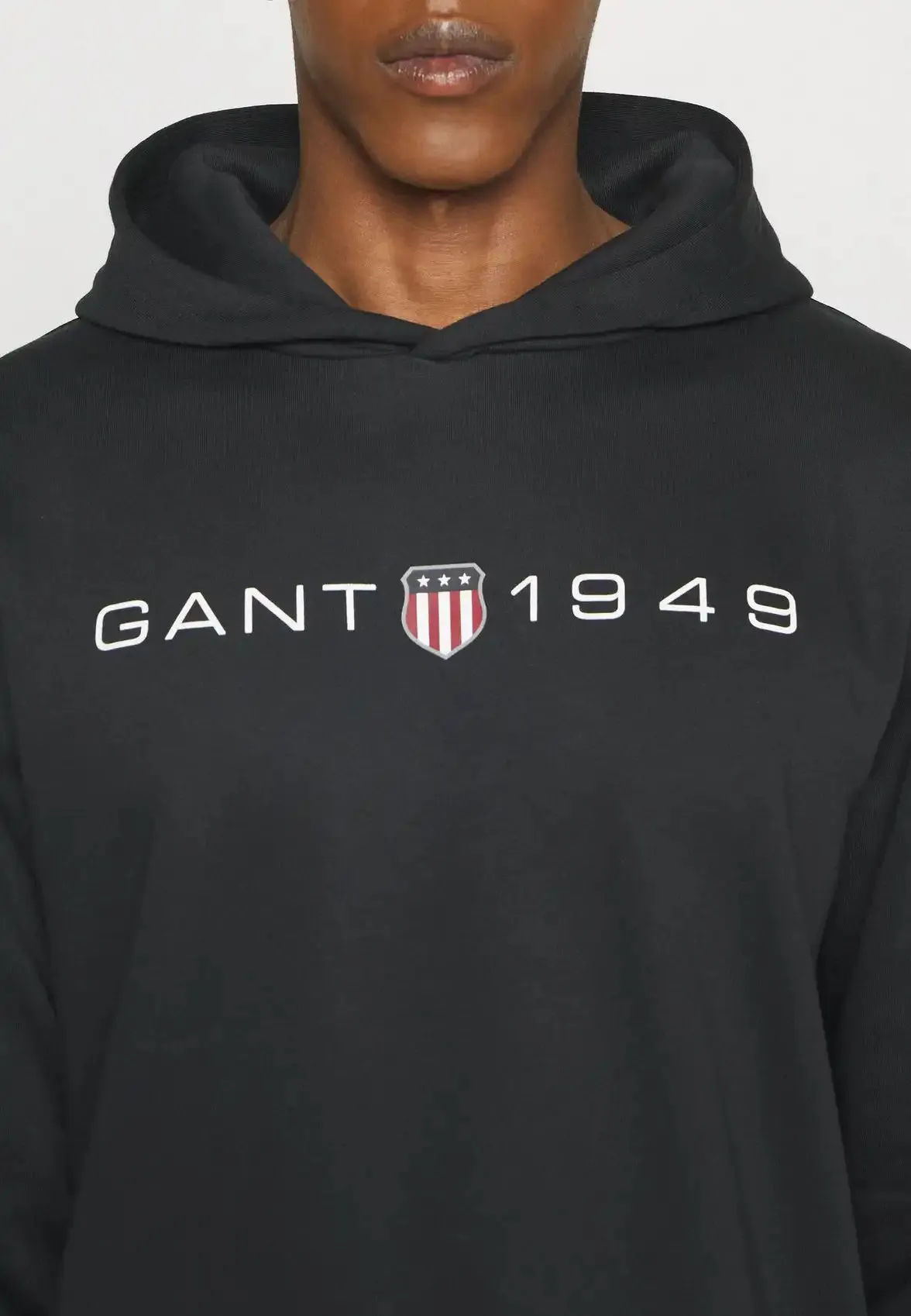 GANT Mens Printed Graphic Hoodie Black