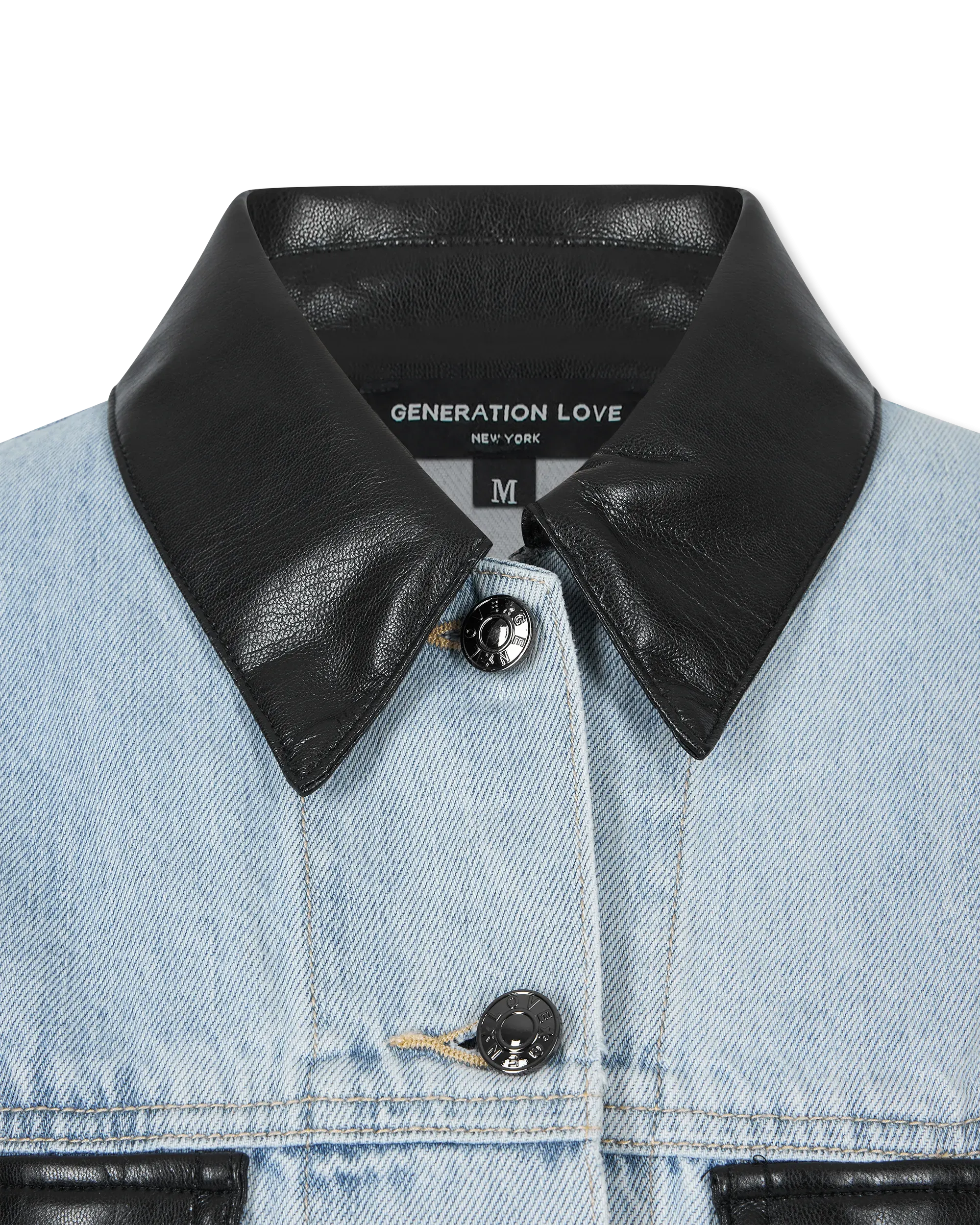 Generation Love Valex Vegan Leather Combo Denim Jacket