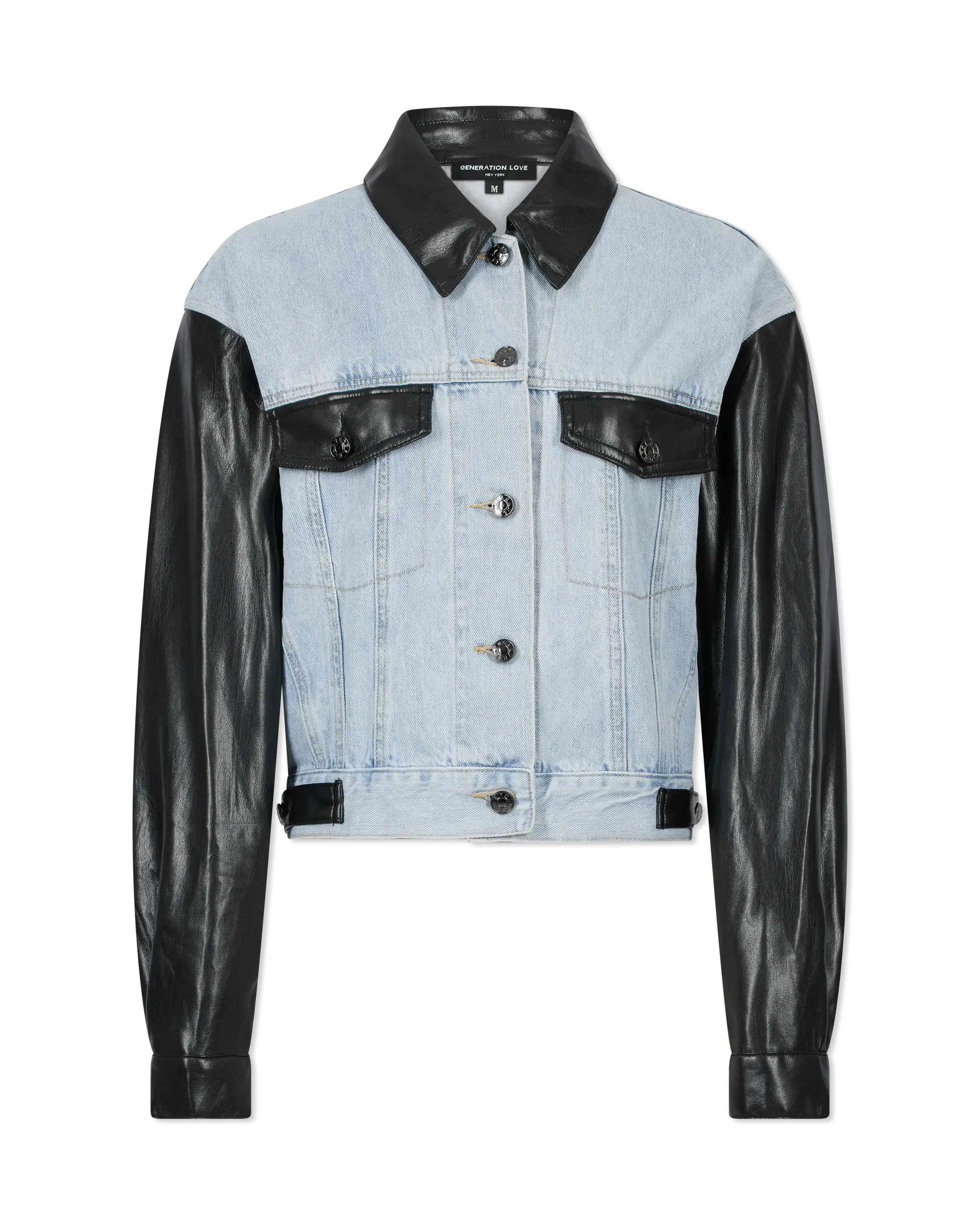 Generation Love Valex Vegan Leather Combo Denim Jacket