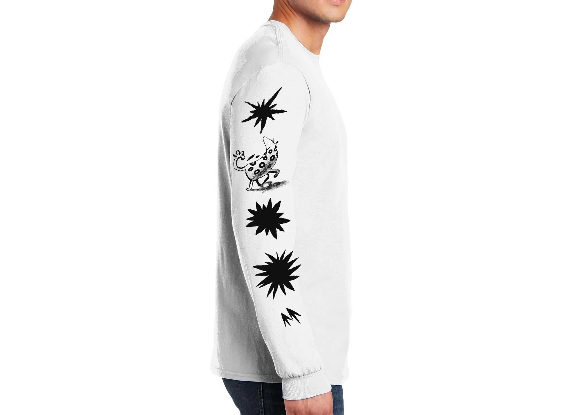 Get Lost Cycling T-Shirt - Black & White Longsleeve