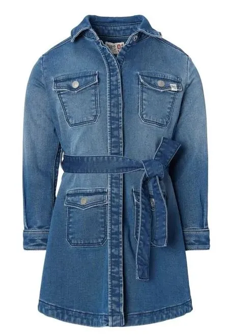 Girls Long Sleeve Denim Dress - Karnes City