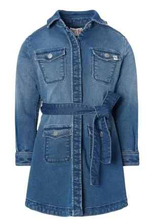 Girls Long Sleeve Denim Dress - Karnes City