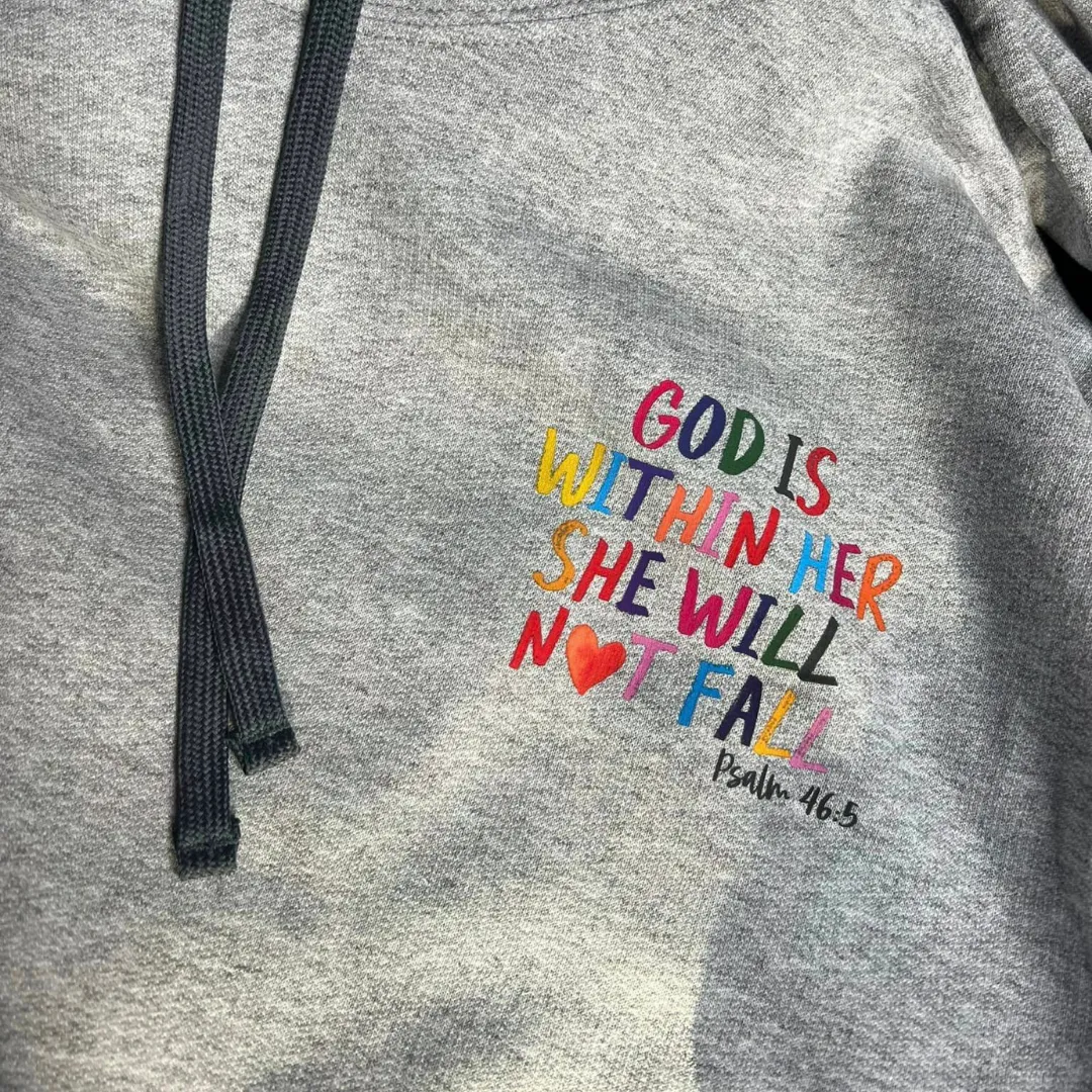 God Is Within Her She Will Not Fall -Spiritual Hoodie by Crafty Casey's