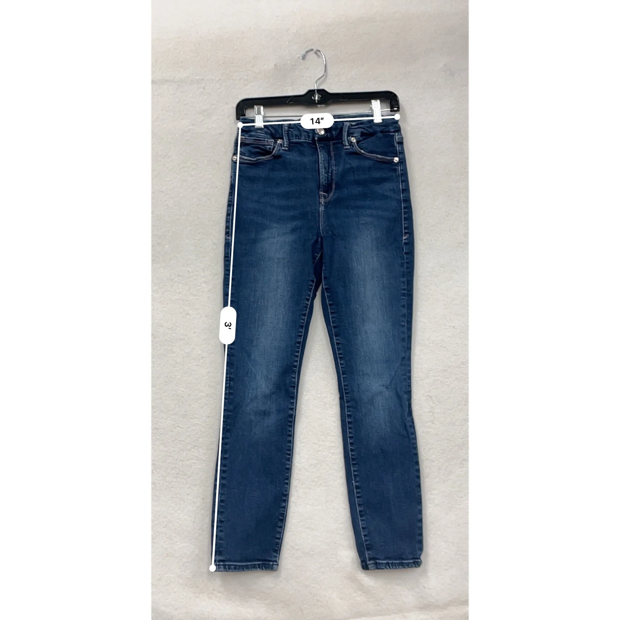 Good American Womens Skinny Fit Jeans Size 6/28 Dark Wash Denim #6863