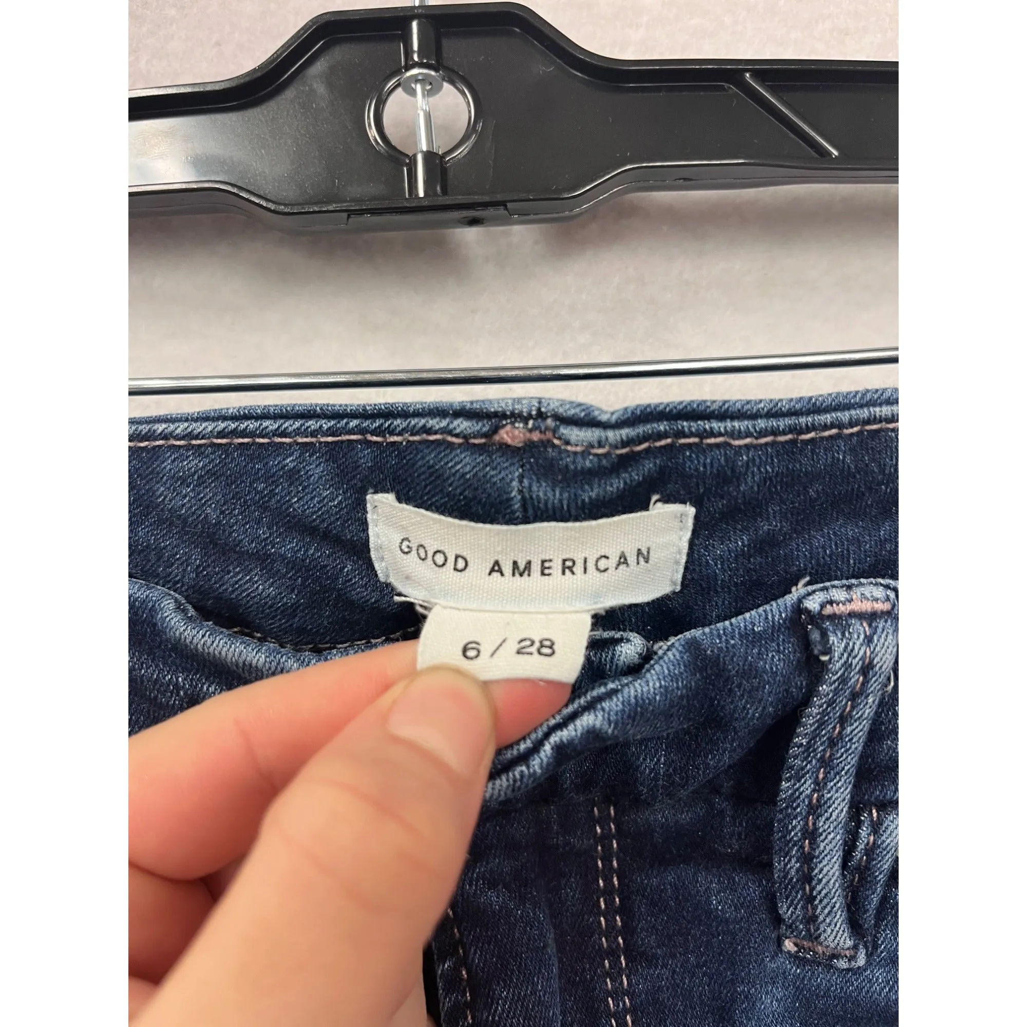 Good American Womens Skinny Fit Jeans Size 6/28 Dark Wash Denim #6863