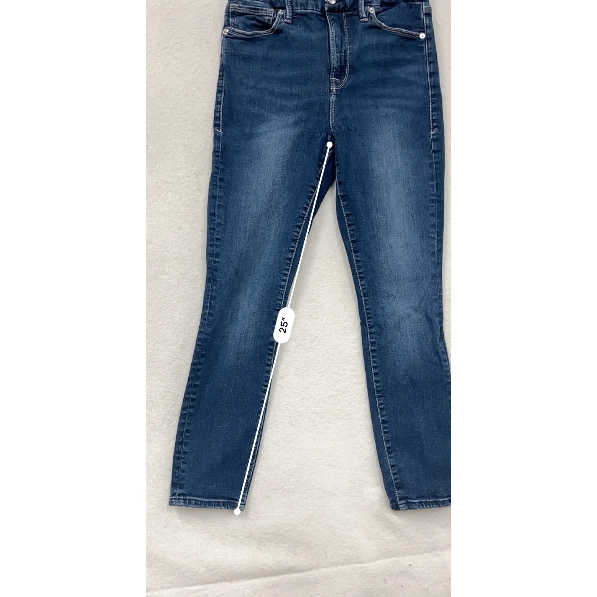 Good American Womens Skinny Fit Jeans Size 6/28 Dark Wash Denim #6863