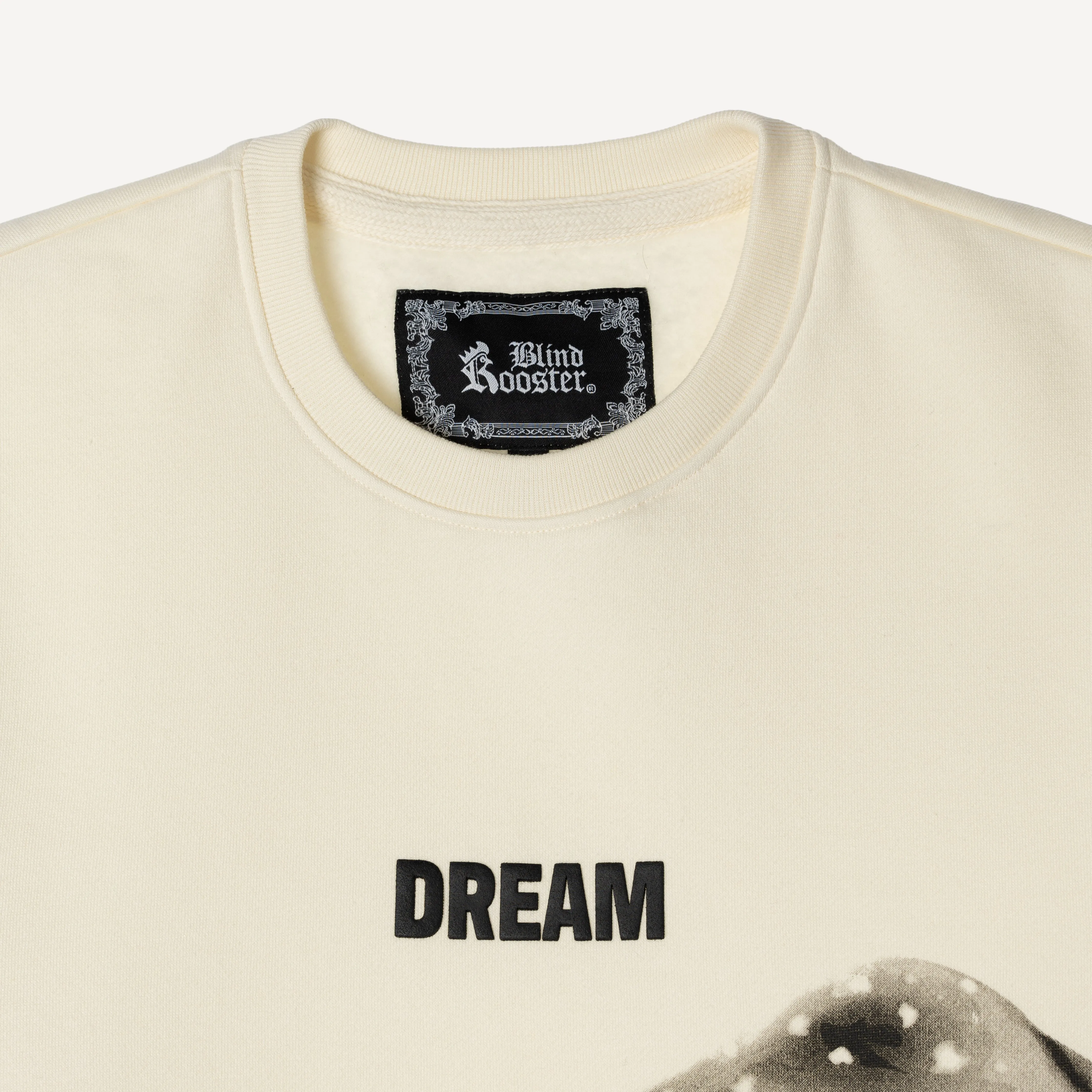 Graphic Wraparound Crewneck Pullover Sweatshirt - Tofu / Mushroom