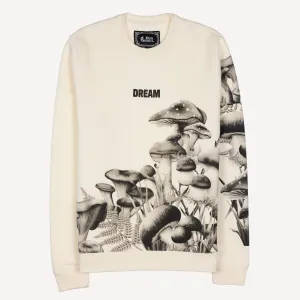Graphic Wraparound Crewneck Pullover Sweatshirt - Tofu / Mushroom