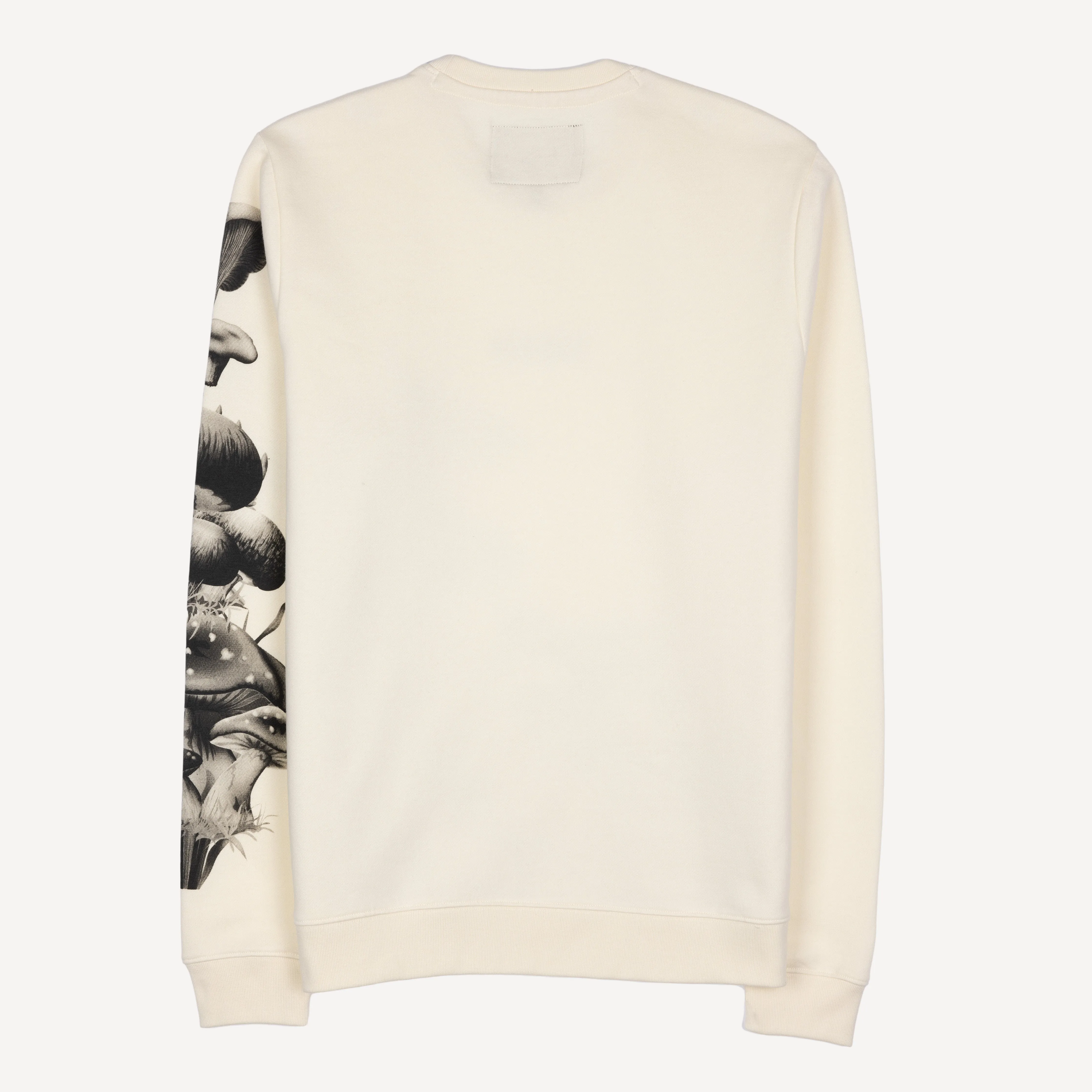 Graphic Wraparound Crewneck Pullover Sweatshirt - Tofu / Mushroom