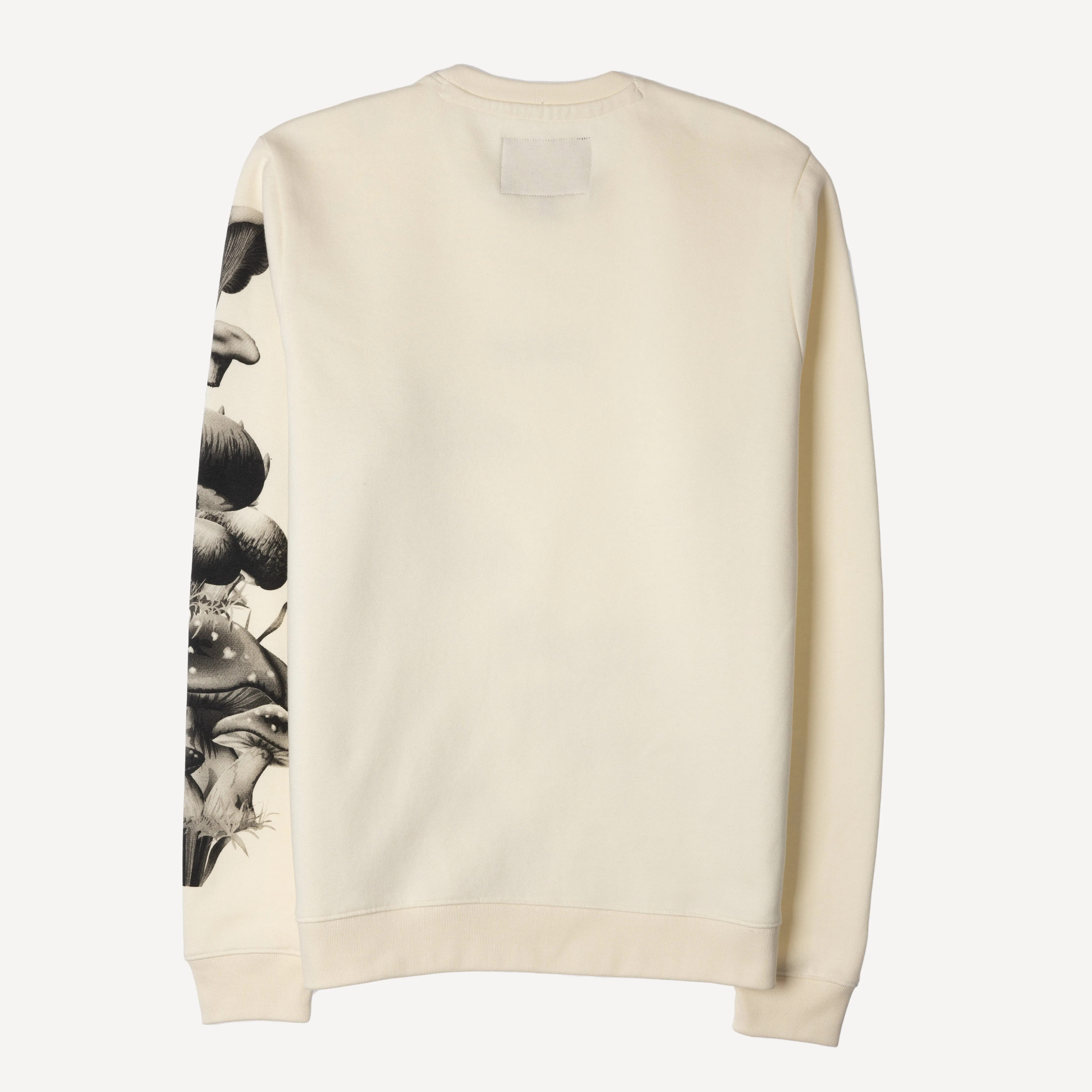 Graphic Wraparound Crewneck Pullover Sweatshirt - Tofu / Mushroom